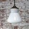 Mid-Century Vintage White Porcelain, Opaline Milk Glass, and Brass Pendant Lights 7