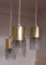 Vintage Glass and Brass Cascade Ceiling Lamp, 1970s 4