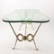 Italian Coffee Table with Etched glass and Brass Base, 1960s 20