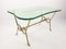 Italian Coffee Table with Etched glass and Brass Base, 1960s 2
