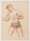 Cartel Adrienne Jouclard, 1950s, Dessin Original au Crayon et Pastel 1