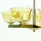 Art Deco Brass Ceiling Light with 2 Sets of Glass Shields, Czechoslovakia, 1920s, Image 11