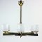 Art Deco Brass Ceiling Light with 2 Sets of Glass Shields, Czechoslovakia, 1920s 4