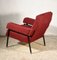 Fauteuil Vintage Rouge et Noir en Fer avec Bras Carrés, Italie, 1960s 4