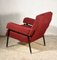 Vintage Italian Red & Black Iron Lounge Chair with Square Arms, 1960s, Image 4