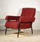 Fauteuil Vintage Rouge et Noir en Fer avec Bras Carrés, Italie, 1960s 1