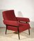 Vintage Italian Red & Black Iron Lounge Chair with Square Arms, 1960s, Image 6