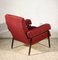 Italienischer Vintage Sessel aus Rotem & Schwarzem Eisen mit Viereckigen Armen, 1960er 5