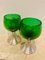 Mid-Century French Green Glass Punch Bowl with Top & Cups or Glasses, 1950s, Set of 3 19