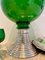 Ponchera francesa Mid-Century de vidrio verde con superficie y vasos o vasos, años 50. Juego de 3, Imagen 4