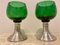 Mid-Century French Green Glass Punch Bowl with Top & Cups or Glasses, 1950s, Set of 3 15