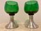 Ponchera francesa Mid-Century de vidrio verde con superficie y vasos o vasos, años 50. Juego de 3, Imagen 15