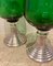 Mid-Century French Green Glass Punch Bowl with Top & Cups or Glasses, 1950s, Set of 3 22