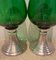 Mid-Century French Green Glass Punch Bowl with Top & Cups or Glasses, 1950s, Set of 3, Image 18