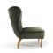 Fauteuil en Velours Vert avec Dossier Matelassé, 1930s 6