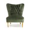 Fauteuil en Velours Vert avec Dossier Matelassé, 1930s 7