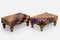 Set of Small Turkish Kilim Ottomans with Wooden Legs 3