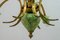Lámpara de araña italiana neoclásica de latón y porcelana con 8 luces, años 60, Imagen 11
