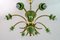 Lámpara de araña italiana neoclásica de latón y porcelana con 8 luces, años 60, Imagen 2