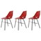 Czechoslovakian Red Fiberglass Dining Chairs, 1960s, Set of 3 1