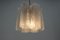 Lámparas colgantes de metal cromado y vidrio, años 60. Juego de 3, Imagen 2
