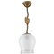 Lámpara colgante escandinava de latón y vidrio, años 40, Imagen 1