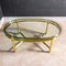 Midcentury Brass Coffee Table With Oval Shaped Glass Top, 1970s 5