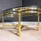 Midcentury Brass Coffee Table With Oval Shaped Glass Top, 1970s 3