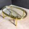 Midcentury Brass Coffee Table With Oval Shaped Glass Top, 1970s, Image 2