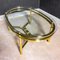 Midcentury Brass Coffee Table With Oval Shaped Glass Top, 1970s 4