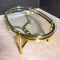 Midcentury Brass Coffee Table With Oval Shaped Glass Top, 1970s, Image 4