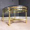 Midcentury Brass Coffee Table With Oval Shaped Glass Top, 1970s, Image 1
