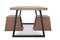 Minimalist European Handmade Table of Lined Beech Wood and Metal Base by Maria Vidali 2