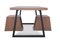 Minimalist European Handmade Table of Lined Beech Wood and Metal Base by Maria Vidali, Image 2