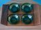 Rosewood & Glass Tableware Set from Illums Bolighus, 1960s, Set of 4 2