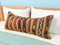 King Size Beige Wool Striped Kilim Pillow Cover by Zencef Contemporary 4