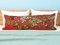 Extra Long Lumbar Red Floral Kilim Pillow Cover by Zencef Contemporary 4