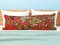 Extra Long Lumbar Red Floral Kilim Pillow Cover by Zencef Contemporary, Image 4