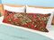 Extra Long Lumbar Red Floral Kilim Pillow Cover by Zencef Contemporary 2