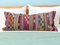 Fodera per cuscino Kilim viola in lana ricamata a righe di Zencef Contemporary, Immagine 3
