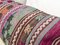 Fodera per cuscino Kilim viola in lana ricamata a righe di Zencef Contemporary, Immagine 7