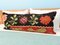 Extra Long Lumbar Black and Red Floral Kilim Pillow Cover by Zencef Contemporary 2