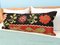Extra Long Lumbar Black and Red Floral Kilim Pillow Cover by Zencef Contemporary 5