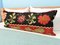 Extra Long Lumbar Black and Red Floral Kilim Pillow Cover by Zencef Contemporary 6