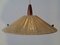 Teak and Sisal Ceiling Lamp from Temde, 1960s 2
