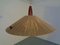 Teak and Sisal Ceiling Lamp from Temde, 1960s 7