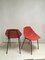 Chaises de Salon Mid-Century Vintage avec Coquille Rouge par Pierre Guariche pour Murop, Set de 2 2