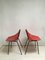 Chaises de Salon Mid-Century Vintage avec Coquille Rouge par Pierre Guariche pour Murop, Set de 2 1