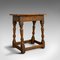 Small Antique Oak Joint Stool, Image 1