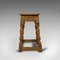 Small Antique Oak Joint Stool, Image 5